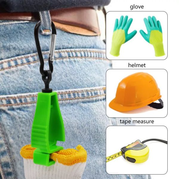 Custom Printed Logo Glove Clip with Carabiner Clip Plastic Work Glove Holder for Construction
