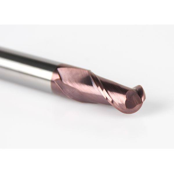 2 Flutes de bolas de nariz extremo de molino de alta precisión resistencia al desgaste diseño de ángulo trasero