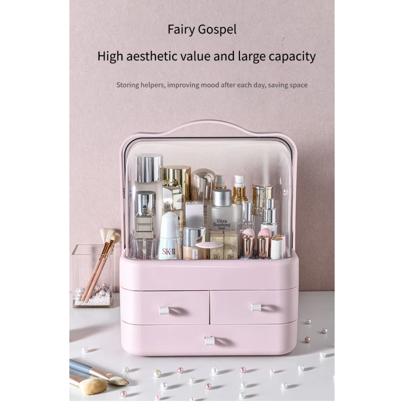 Advanced Beautiful Desktop Dust-proof Partition Classification Storage Container Large Capacity Cosmetics Jewelry Storage Box