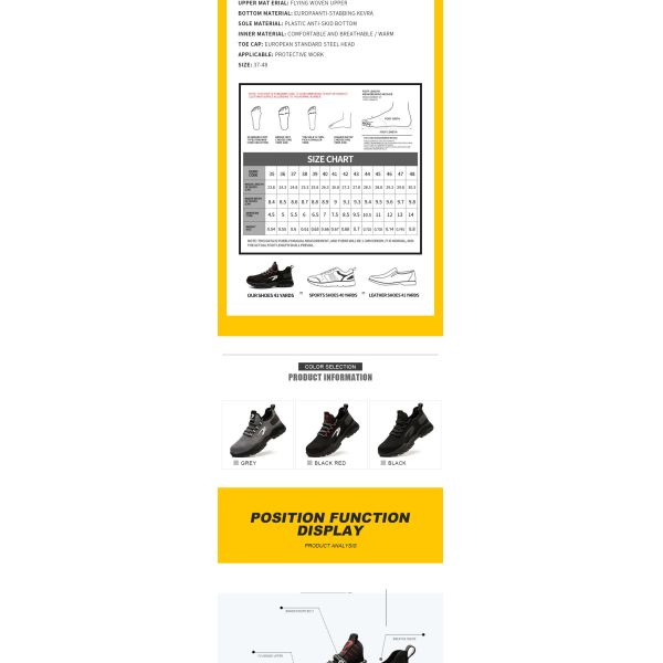 Flying Weaving Light Comfortable Steel Toe Shoes Breathable