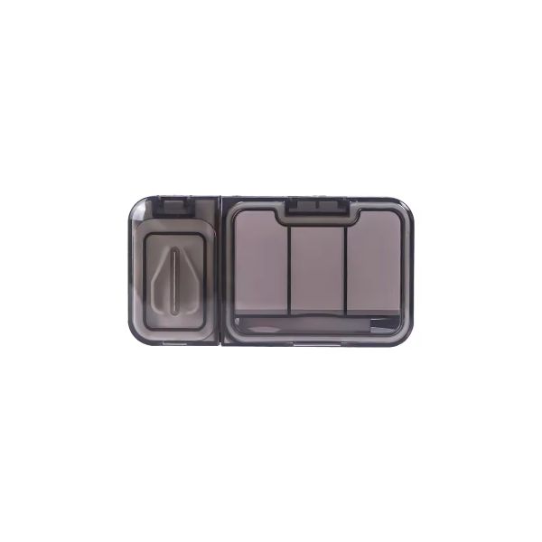 Daily Use 3 Grid Pill Box with Built in Cutter Medicine Organizer