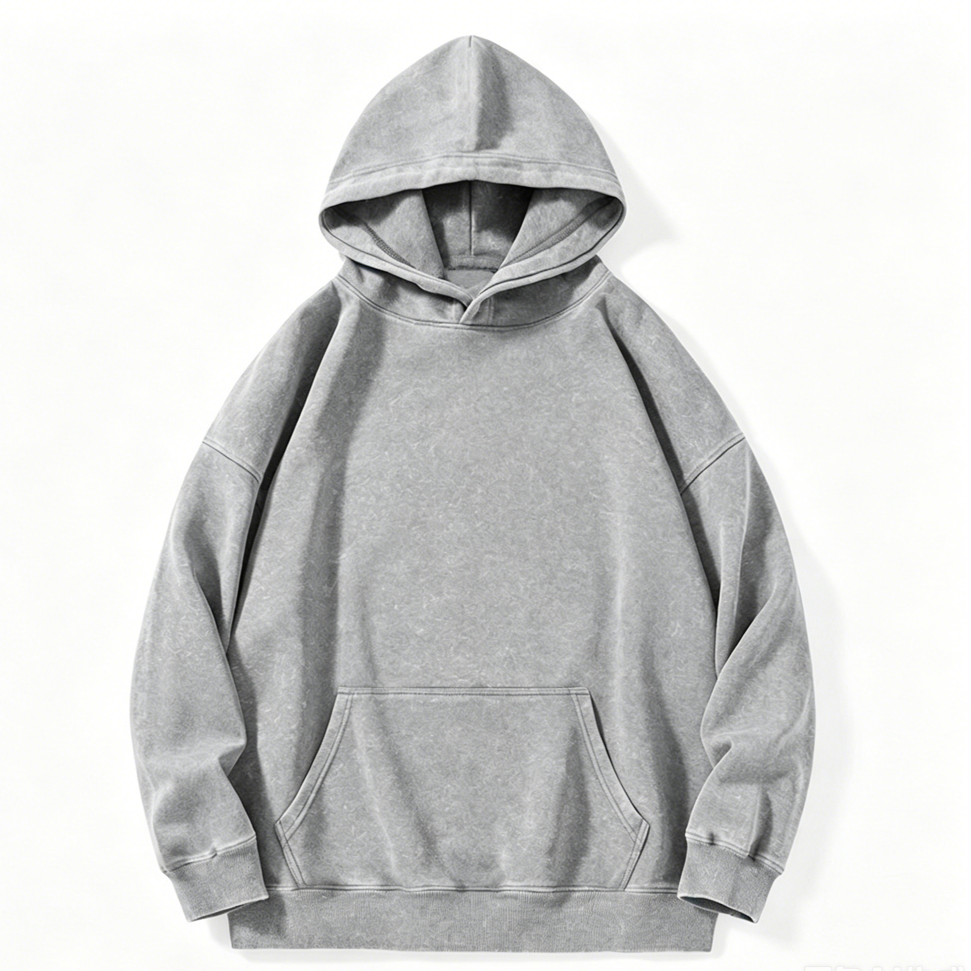 Gradient Stone Wash Hoodies Drop Shoulder French Terry Crewneck Sweatshirt Oversized For Men