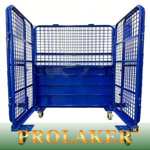 Foldable Q235 Mild Steel L Shaped Warehouse Roll Cage