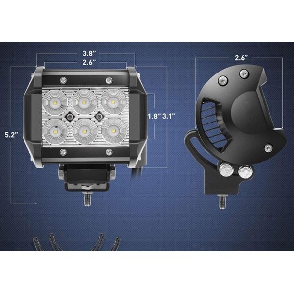 Motorcycle SUV Automotive LED Flood Lights 4 Inch 18W IP67 Waterproof