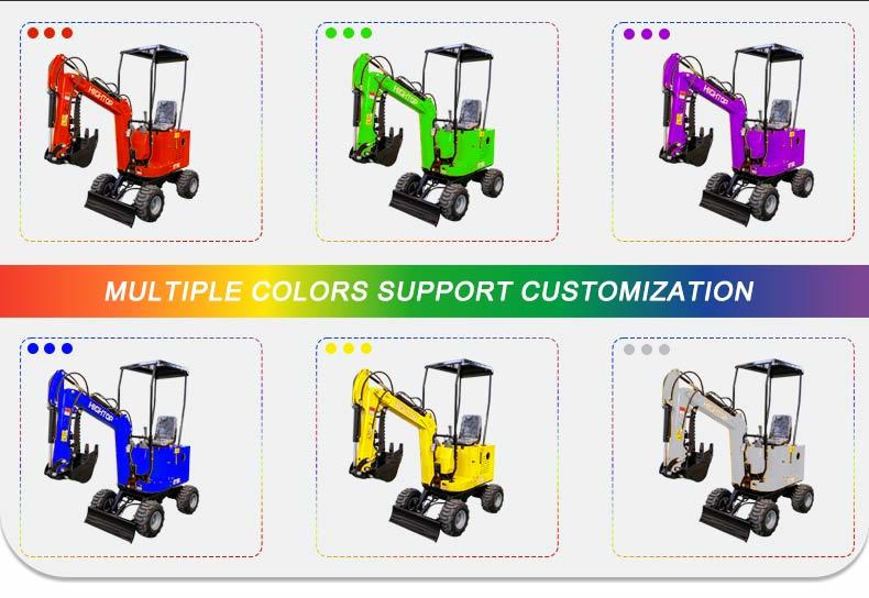 HT10L Wheeled Mini Excavator with 10KW Rated Power