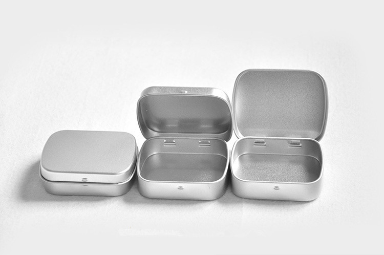 Rectangular Mini Mint Candy Chewing Gum Tin Box With Hinge And Embossing