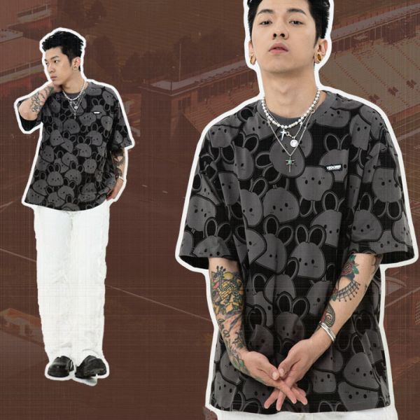 Vêtements de rue unisexe sur mesure 100% coton graphique sur écran imprimé T-shirt