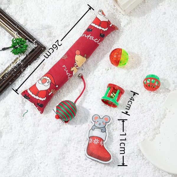 Plastic Pet Toys 10 Pack Cat Toy Sets Sustainable Christmas Stockings