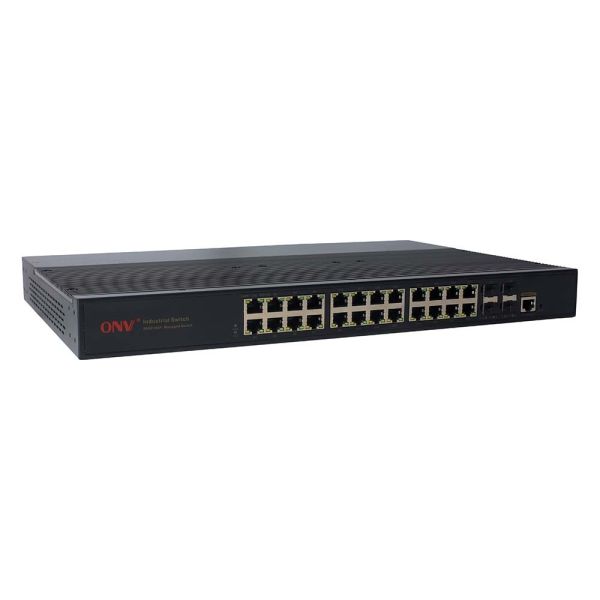 28 Port Gigabit Managed  L2+ Industrial Ethernet Switch Shock Resistant Network Isolation
