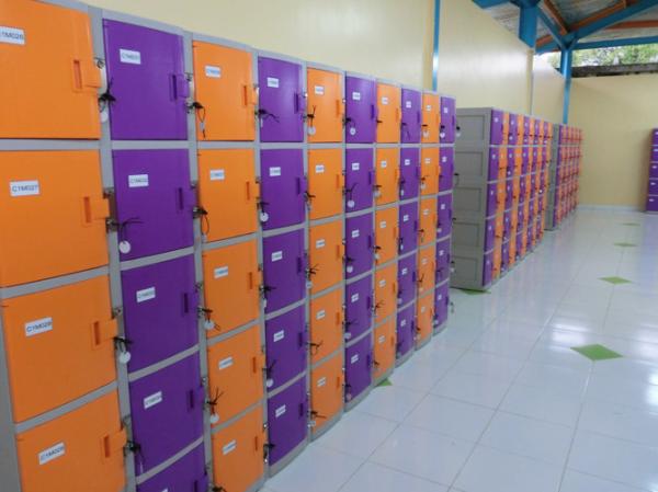 Waterproof Storage Locker ABS Material Yellow / Orange with keyless lock