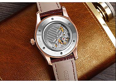 316L Case Genuine Leather Strap Automatic Wristband Watch Waterproof