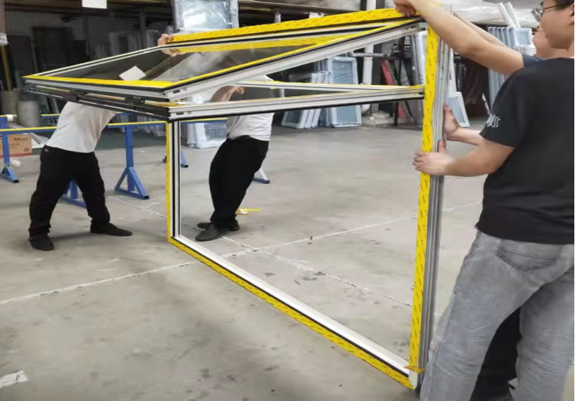 Vertical Folding Structural Aluminum Storm Windows For Cafe Shop