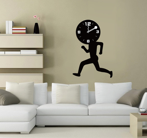 Eco - Friendly Funny Fashional Wall Sticker Clock / Decorative Wall Stickers 25A019
