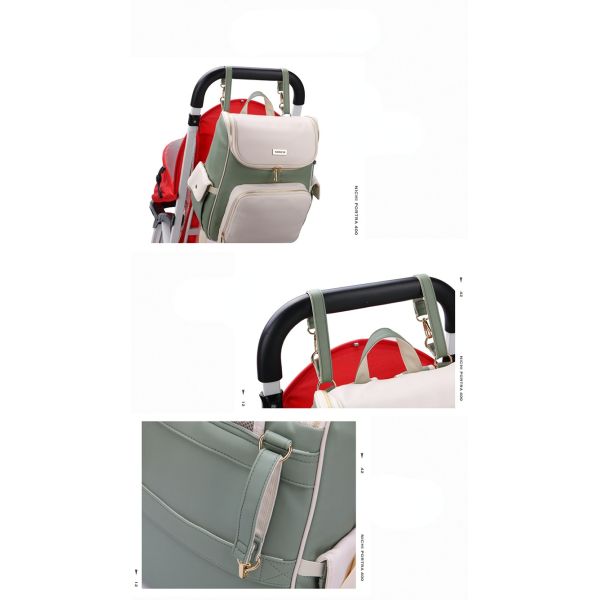 New Large-capacity PU Leather Diaper Bag Waterproof Shoulder Mommy Backpack With Stroller Strap For Mom