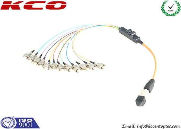 100Gb MPO Optical Fiber Patch Cable Single Mode 1.5m 12 FC UPC With Fanout Kits