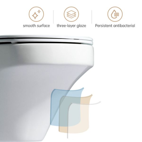 Washdown Flushing Wall Hanging Commode Rimless Wall Hung WC One Piece