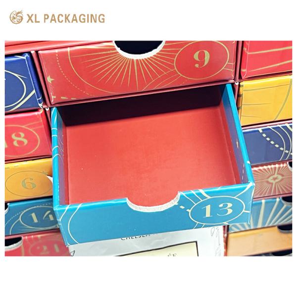 XL Packaging Custom Luxury Boxes OEM 24 Drawer Advent Calendar Box Tea Bag Hot Chocolate Bag Hot Coffee Calendar Paper Box For Gift
