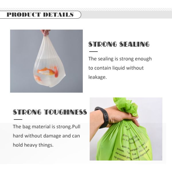 PLA PBAT Материал Структура Тепловое уплотнение 15 микрон Компостируемые мешки для домашних животных для собак и кошек