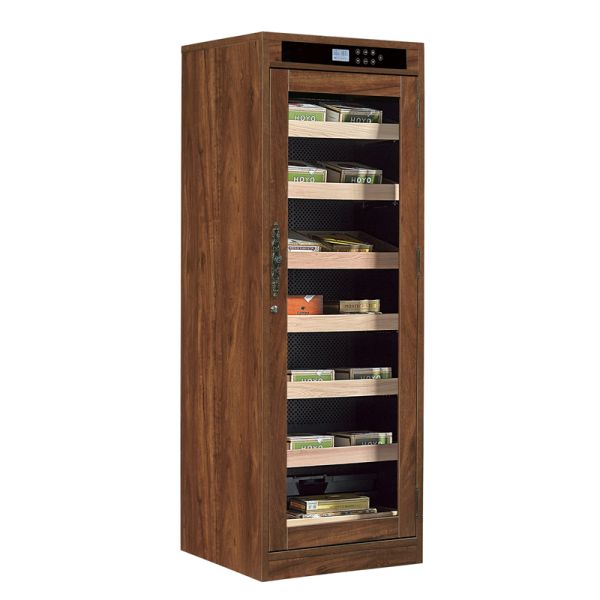 Solid Wood Cigar Cooler Humidifier with Smart Digital Control Panel and Adjustable Shelves