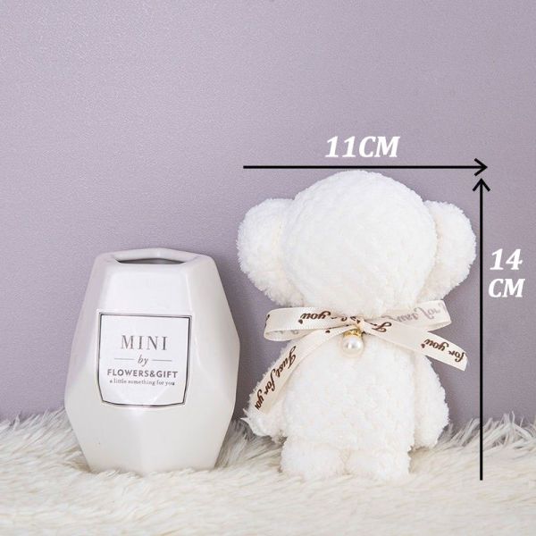 Toalla de oso de piña de color sólido linda conejito de forma de oso de coral lana de mano toalla para el hogar