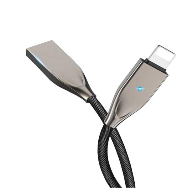 Auto Disconnect Charging Cable Lightning Nylon Braided USB Cable 1.2M