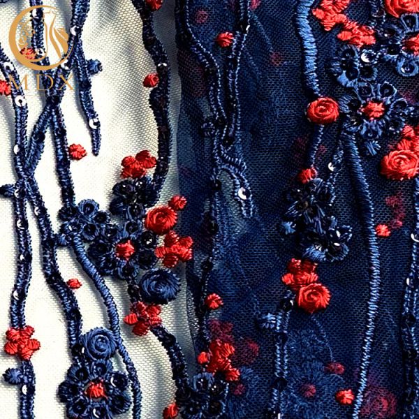 Multicolor Bridal высококачественный африканский шнурок Sequin вышивки яркого блеска ткани шнурка