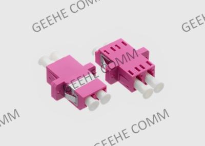 LC/UPC Fiber Optic Cable Adapter Duplex MM OM4 Flanged Violet Mikrolink OM4 Fiber
