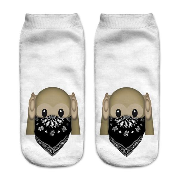 Custom Design OEM emoji 3D Digital print emoji custom ankle printing Socks