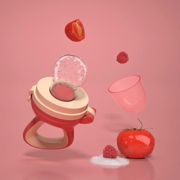 PP Red Infant Pacifier Safe For Newborn Teething Newborn Teethers Toy Fruit Food Feeder