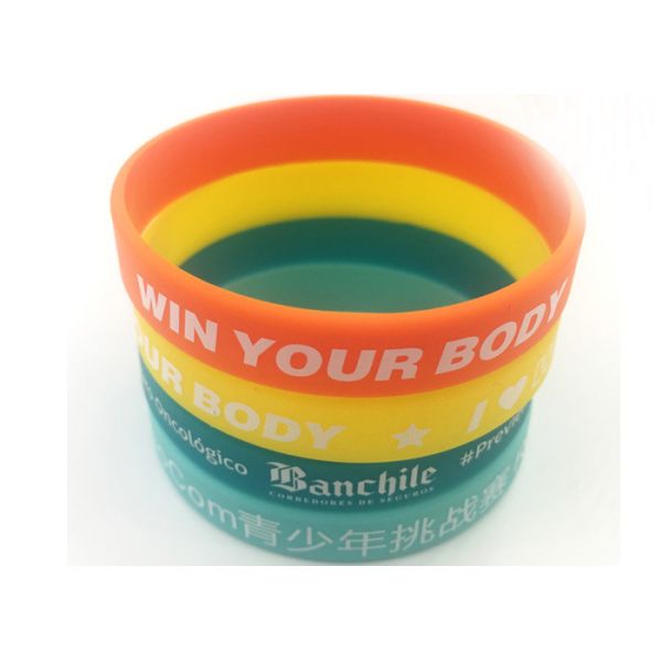 Custom Silicone Bracelet Bangle Luminous Wristband Bracelet Recessed Silicone Bracelet