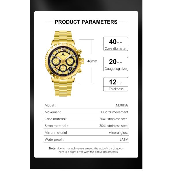 Business Gold/silver Quartz Watch · OEM/ODM | 5ATM Water Resistant