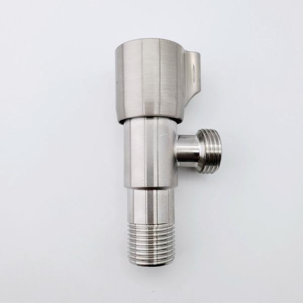 Brushed SS 201 Angle Stop Valve For Household Drinking 3/4 Inch
