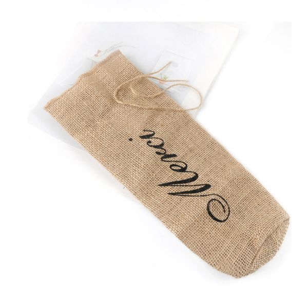 Jute Wine Bottle Covers with Drawstrings Reusable Wine Gift Bags in Customized Color
