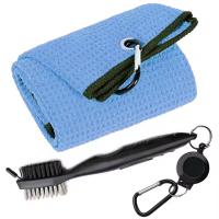 2025 Hot Sale Blue Microfiber Waffle Sport Microfiber Golf Towel With Magnetic