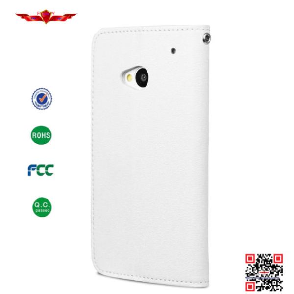 Wholesale 100% Quality Guaranteed PU Flip Wallet Leather Cover Cases For HTC ONE M7