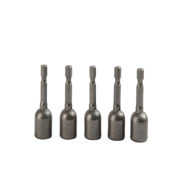 12mm*48mm*5PC CRV Magnetic Nbut Driver Set with Natural Finish and 1/4in Drive Size