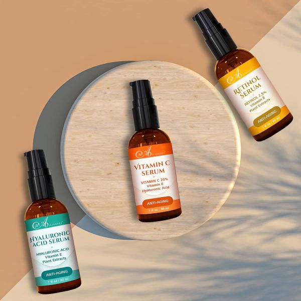 GMP Organic Face Serum Skin Care Set Anti Wrinkles Retinol Vitamin C Serum For Female