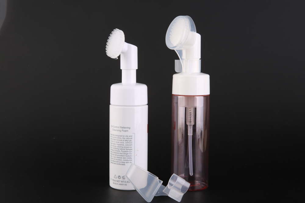 Косметические пустые пенясь бутылки мыла руки с очищая щеткой 100ML 150ML 170ML 200ML пузыря пусковой площадки