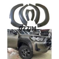Flare de proteção de carro de plástico preto / branco Para Toyota Hilux Revo 2021 Flares de proteção de rodas