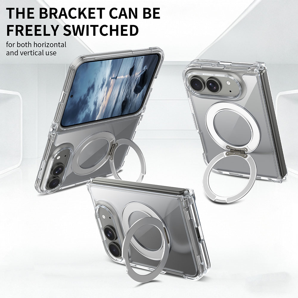 Laudtec Wholesales Slim Durable Design Foldable Case for iPhone 18- Hard PC Back Magnetic 360 ° Rotating Kickstand