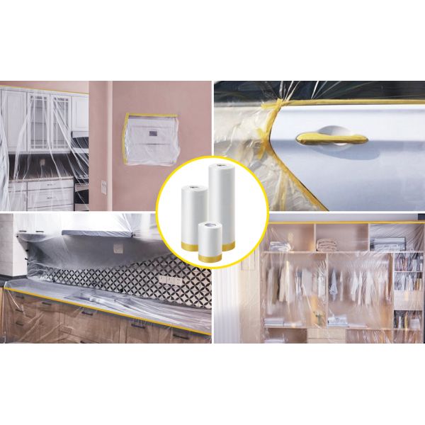 Assorted Masking Paper For Automotive Painting Covering Masking Paper Plastic Pretaped Masking Film Protection Covering