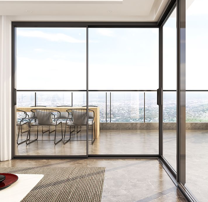 Double Glass Aluminum Panoramic Sliding Door For Apartment