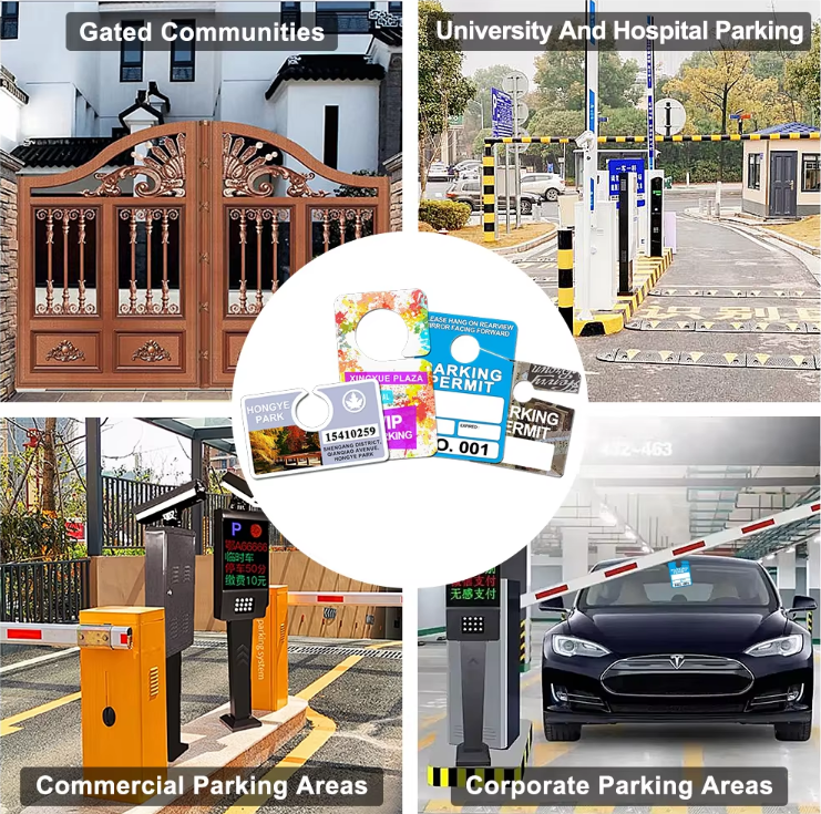 Custom Plastic Parking Pass Hang Tag Car Park Shopping Mall Disabled Blank Reusable Durable Labels