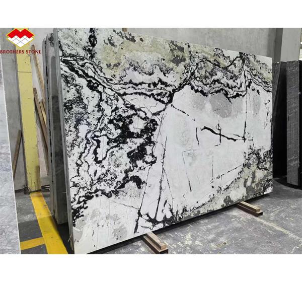 Hotel and Home Design Big Slab Panda White Granite Black Veins Kitchen Countertops