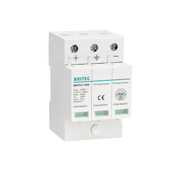 BRPV3-1500 DC 1500V 3P PV Solar pv arrester de sobretensão 40ka Protetor de sobretensão dc spd