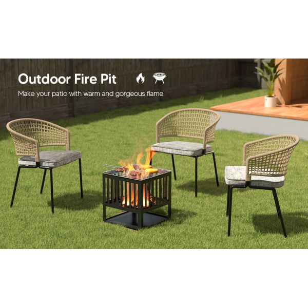 Переносный Кампинг Деревянный угольный камин Проветривание Стальной Огненный ям для наружного использования