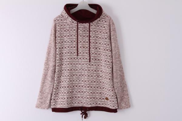 Burgundy Terry Cloth Sweatshirt Womens 53% Cotton 47% Polyester