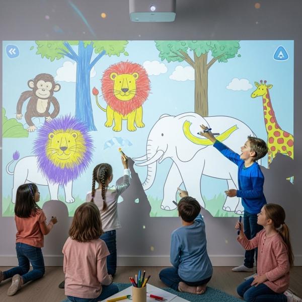 Interactive Wall Projection Painting Game for Kids – Create & Play!