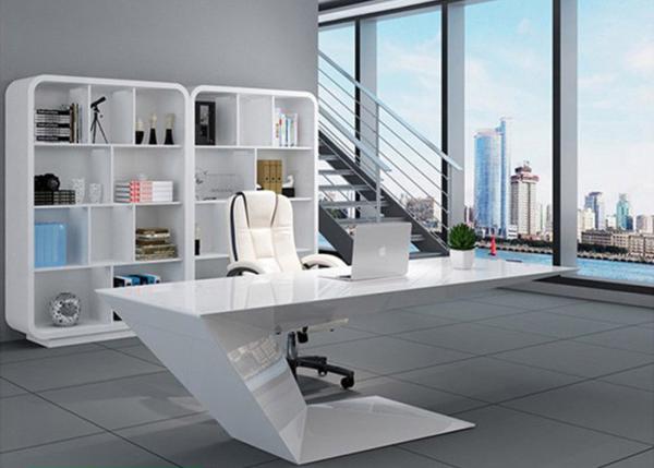 Elegant Manager Office Furniture Creative Special Shape With White Baking Paint
