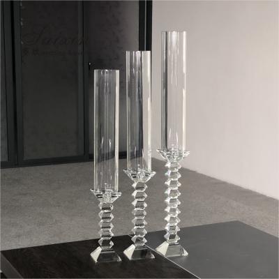 Conjunto de chaminé de 3 velas de cristal